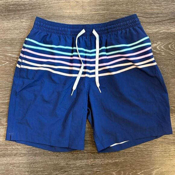 chubbies Other - NWOT Chubbies Men’s The Moon Shadows 7” Classic Swim Trunk Navy Neon Stripe LG